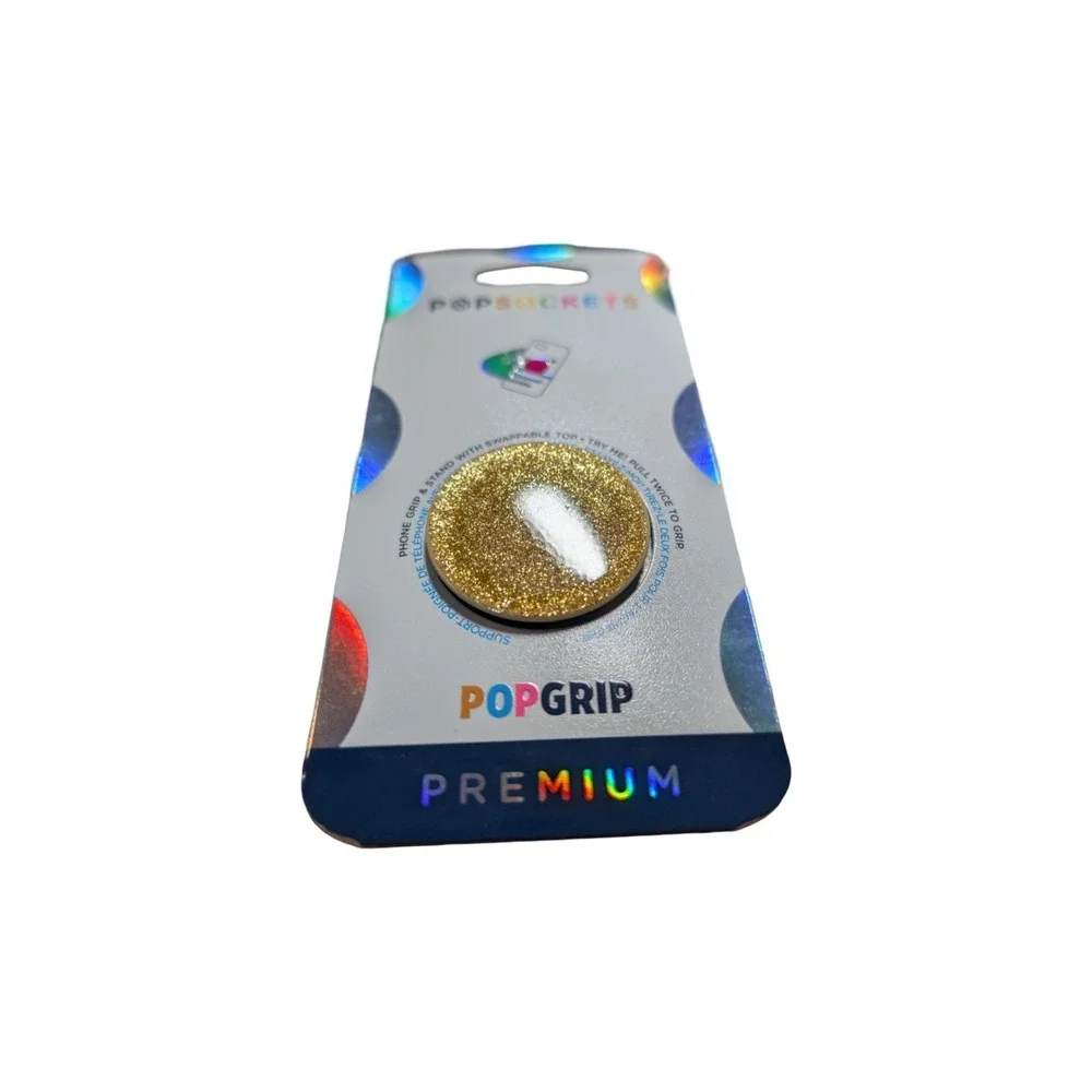 Gg4-N PopSockets Premium PopGrip Phone Grip & Stand - Gold Glitter